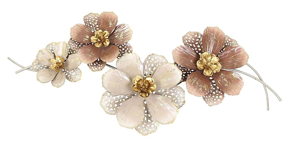 Dekoleidenschaft Wandbild "Blumen" aus Metall, 112x52 günstig online kaufen