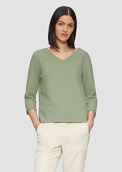 s.Oliver 3/4-Arm-Shirt Strukturiertes Sweatshirt aus Baumwollmix günstig online kaufen