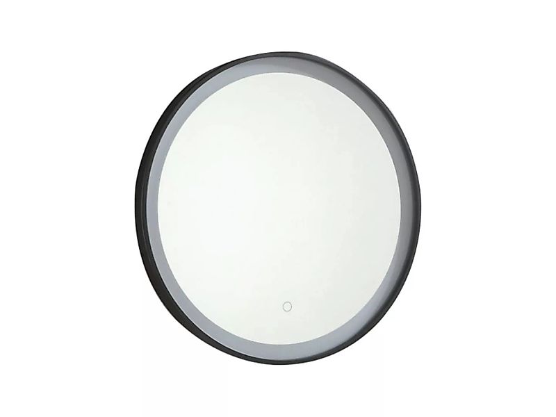 Badezimmerspiegel rund mit LED-Beleuchtung - 60 x 60 cm - Schwarz - NUMEA günstig online kaufen