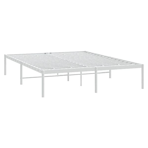 vidaXL Bettgestell Metall Weiß 140x200 cm 350914 günstig online kaufen