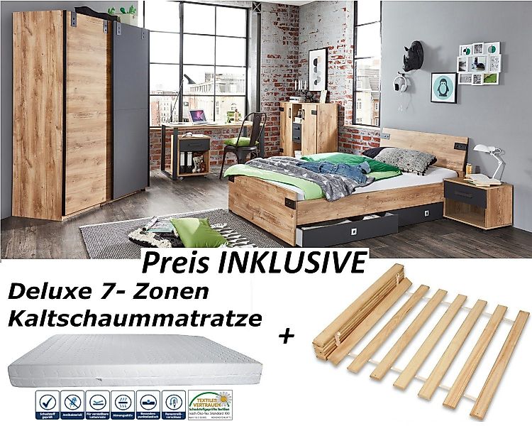 möbel-direkt.de Jugendzimmer-Set Liverpool, (Komplett Set, 9-tlg., günstig online kaufen
