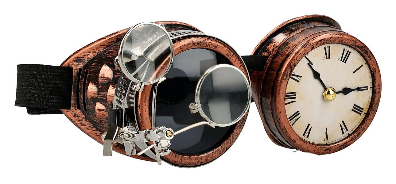 Figuren Shop GmbH Kostüm Steampunk Brille – Cosplay Maske Zubehör Goggles V günstig online kaufen