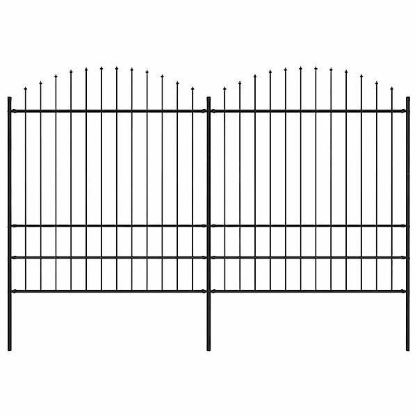 vidaXL Gartenzaun mit Speerspitze Stahl 359 x 200 cm Schwarz 277749 günstig online kaufen