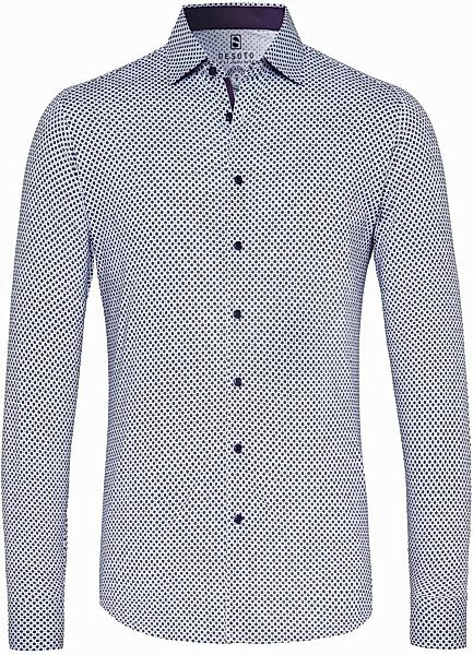 Desoto Hemd Druck Blau - Größe 3XL günstig online kaufen