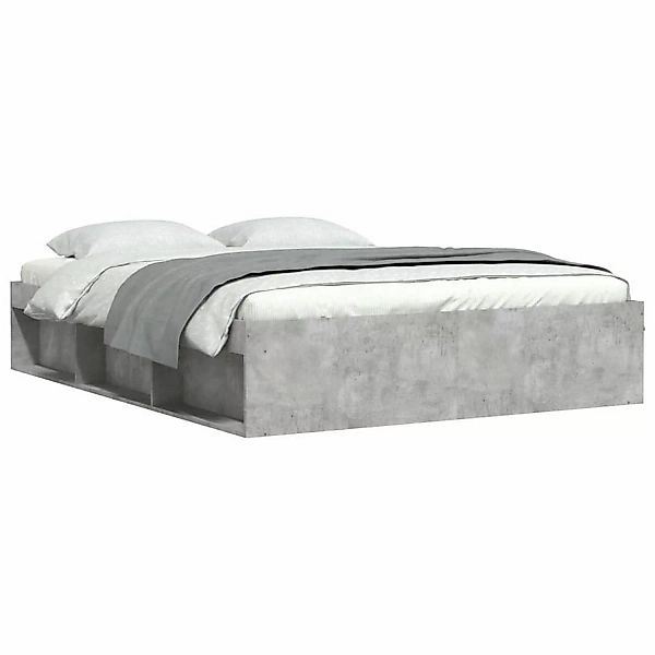 vidaXL Bettgestell Bettrahmen Betongrau 140x190 cm Bett Bettgestell günstig online kaufen