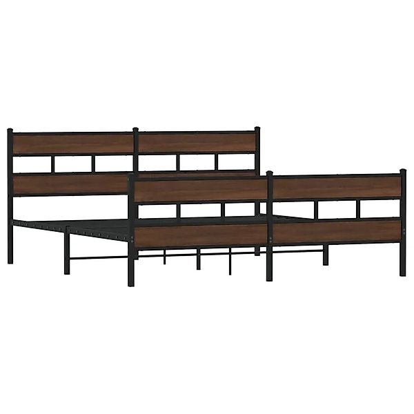 vidaXL Metallbett ohne Matratze Braun Eichen-Optik 180x200 cm 3308478 günstig online kaufen