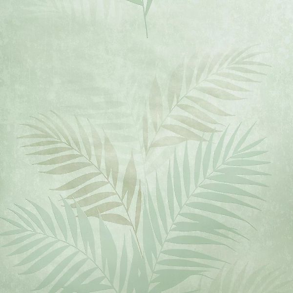 Kreativa Vliestapete Leaf Mint Green 10,05x0,53m Grün Silber FSC® günstig online kaufen