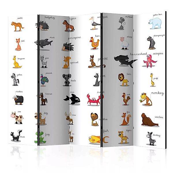 5-teiliges Paravent - Learning By Playing (animals) Ii [room Dividers] günstig online kaufen