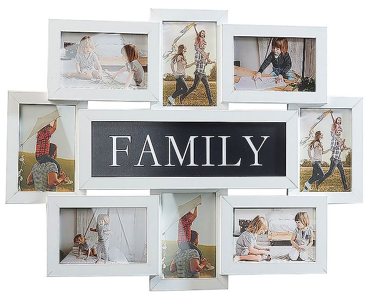Kobolo Bilderrahmen Collage Bilderhalter Fotorahmen Holz FAMILY weiß 10x15 günstig online kaufen
