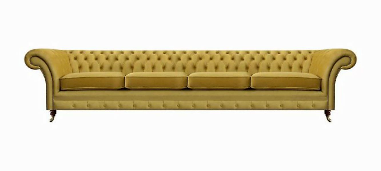 JVmoebel 4-Sitzer Luxus Gelb Sofa Viersitzer Einrichtung Chesterfield Texti günstig online kaufen