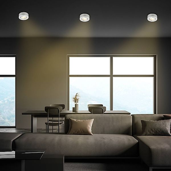 LED-Einbauleuchte Desi, chrom matt, Ø9cm, dimmbar, 3000K günstig online kaufen