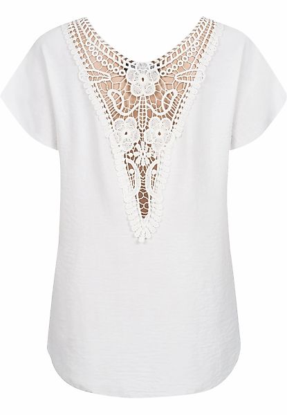 CLOUD 5IVE T-Shirt "CLOUD 5IVE Cloud5ive Damen Musselin Top mit Spitzenbesa günstig online kaufen