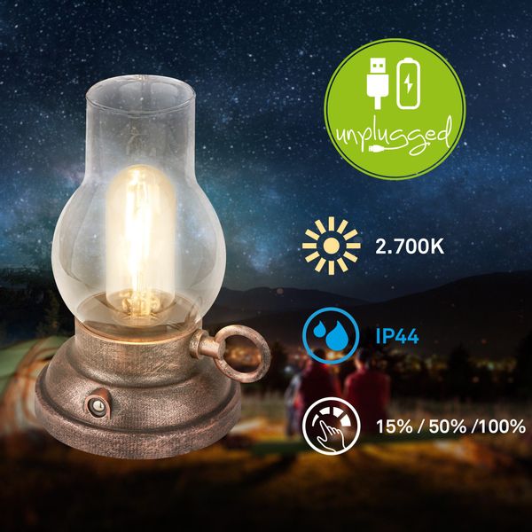 Briloner Leuchten LED Tischleuchte Vintage Tischlampe günstig online kaufen