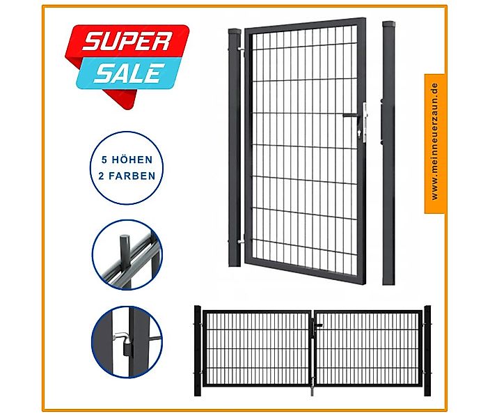 Gebr. Werth GmbH & Co. KG Gartentor Gartentür Metall Zauntor Tür Zaun Doppe günstig online kaufen