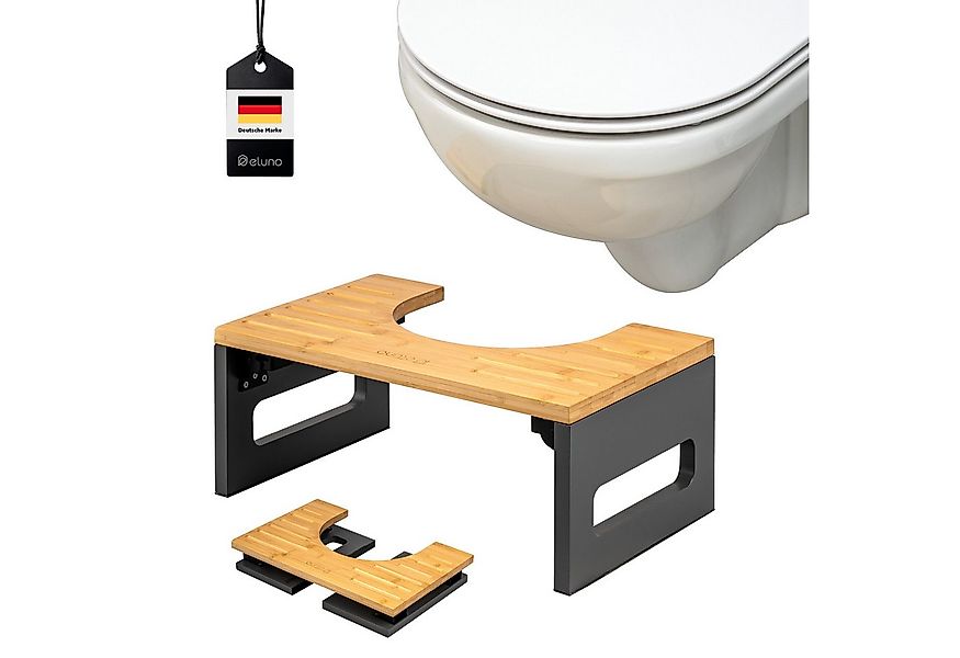 eluno Fußhocker Toilettenhocker aus Bambus, platzsparend klappbar günstig online kaufen