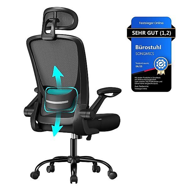 SONGMICS Bürostuhl, ergonomisch, Drehstuhl mit Mesh, günstig online kaufen
