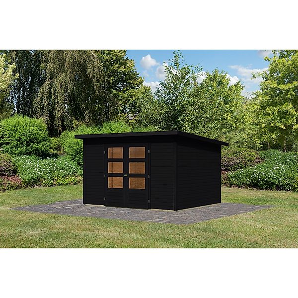 Karibu Gartenhaus Stockach 5 Schwarz 197 x 301 x 242 cm günstig online kaufen