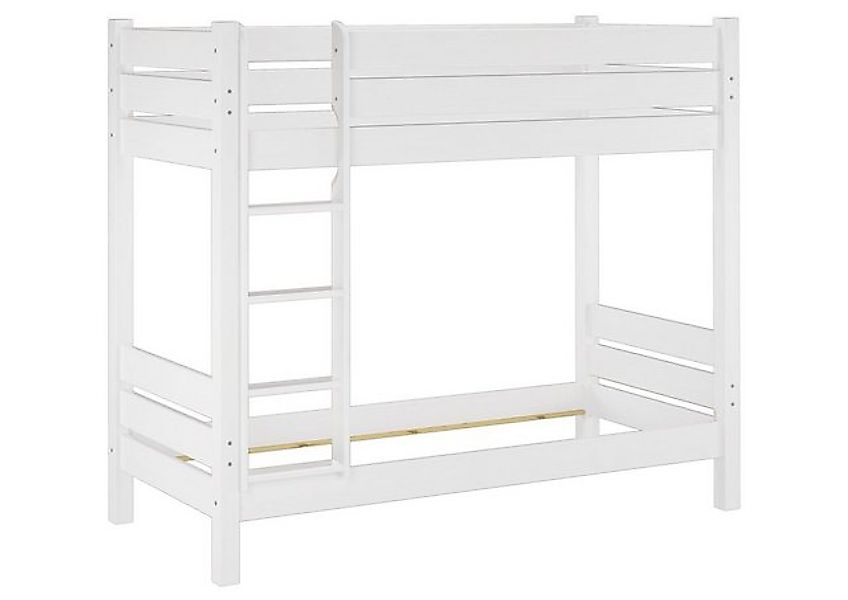 ERST-HOLZ Etagenbett Extra Stabiles Etagenbett aus Kiefer in Weiß 100 x 200 günstig online kaufen