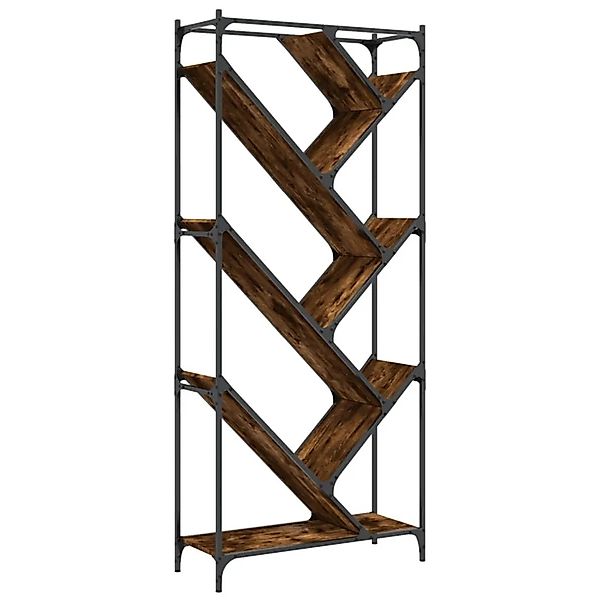 vidaXL Bücherregal Räuchereiche 79x30x180 cm Holzwerkstoff und Metall 84543 günstig online kaufen