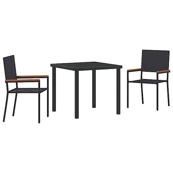 vidaXL Garten Essgruppe 3-Tlg Schwarz Poly Rattan 3379702 günstig online kaufen