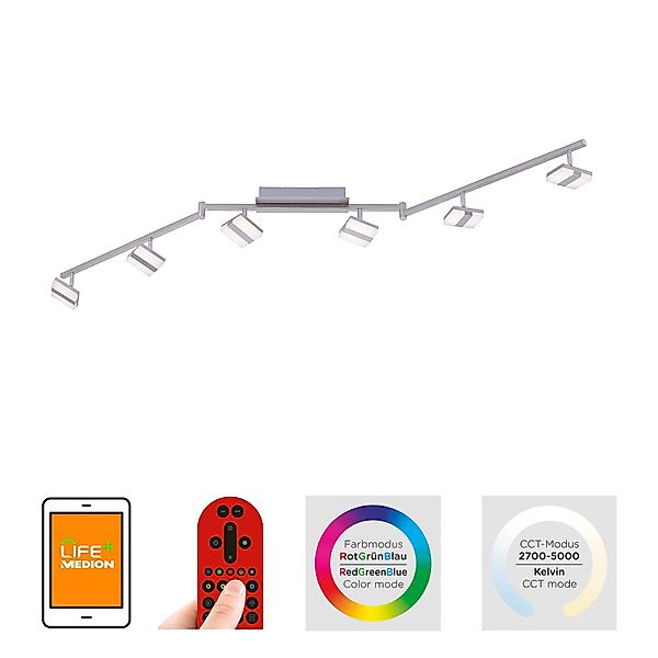 JUST LIGHT LED Deckenleuchte »Ls-SABI«, 6 flammig, Leuchtmittel LED-Board günstig online kaufen