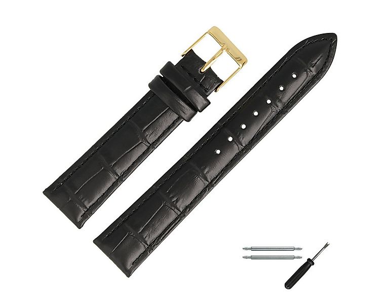 MARBURGER Uhrenarmband 18mm Leder Alligator Prägung günstig online kaufen