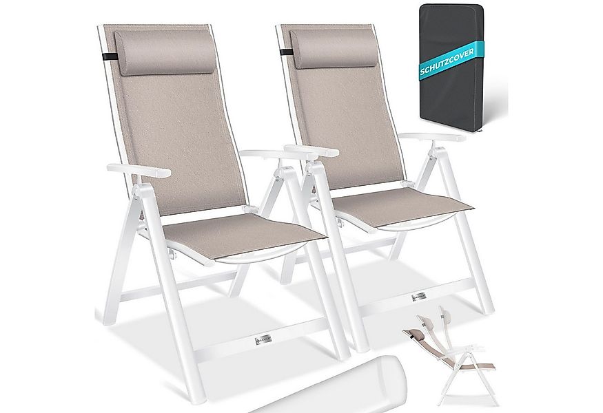 KESSER Gartenstuhl (2 St), Hochlehner mit Armlehnen Aluminium Klappstuhl günstig online kaufen