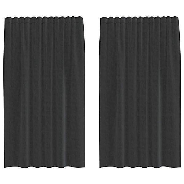 vidaXL Voile Vorhänge mit Stangentaschen 2 Stk Schwarz 4102167 günstig online kaufen