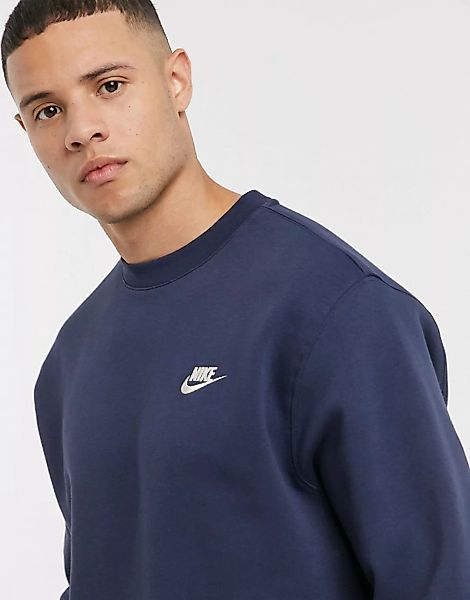 Nike – Club – Marineblaues Sweatshirt mit Rundhalsausschnitt-Navy günstig online kaufen