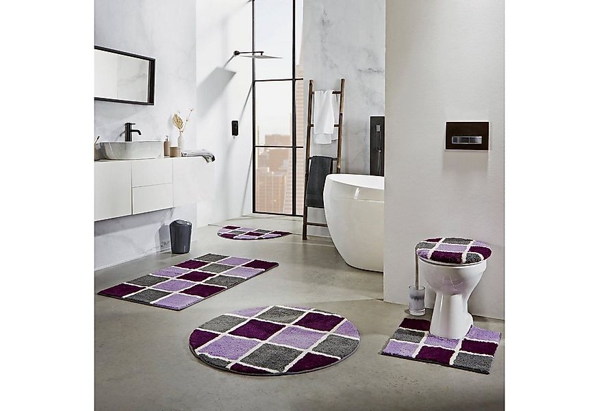 REDBEST Duschmatte Duschvorlage "Los Angeles" halbrund, Höhe 20 mm, Karo günstig online kaufen