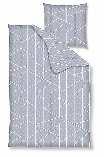 Nanette Bettwäsche Baumwolle, Renforcé, 2 teilig, Zickzack-Muster, dunkelgr günstig online kaufen