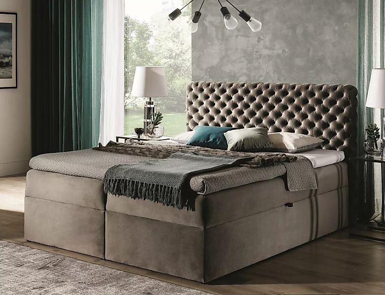 yourhouse24 Boxspringbett Chesterfield mit 2 Bettkästen, Doppelbett mit Bon günstig online kaufen