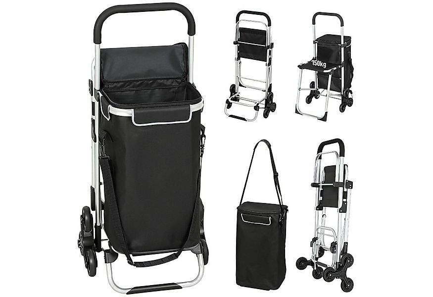 MC Star Einkaufstrolley 40 L Oxford-Tasche, 3-Rad-Design, Aluminiumrahmen, günstig online kaufen