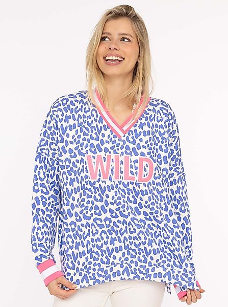 Zwillingsherz Sweatshirt "Leo Pastell" mit V-Ausschnitt, günstig online kaufen