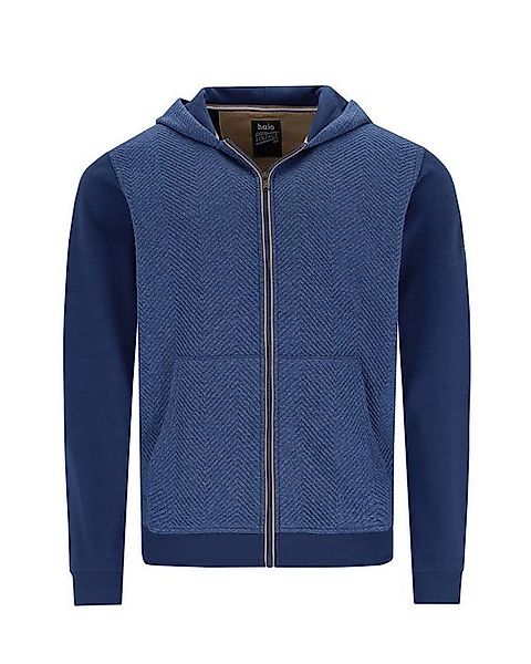 Hajo Sweatjacke Kapuzensweatjacke in Materialmix mit Kängurutaschen günstig online kaufen