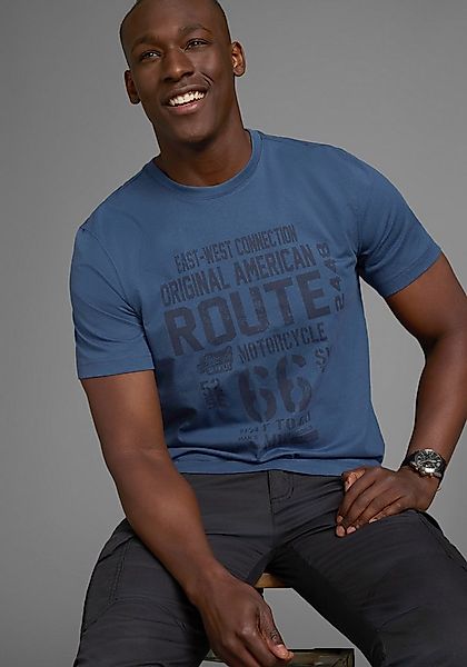 Mans World Rundhalsshirt kurzärmelig, lässige Passform, bedruckt, Rundhalsa günstig online kaufen