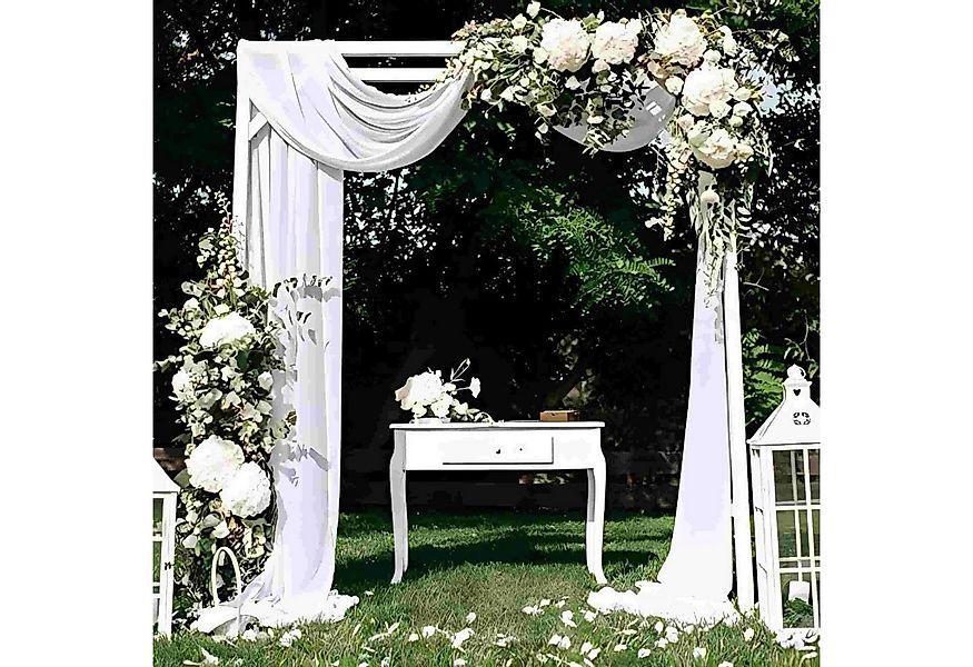 Deconovo Vorhang Querbehang Transparente Gardinen Traubogen Hochzeit Weiß, günstig online kaufen