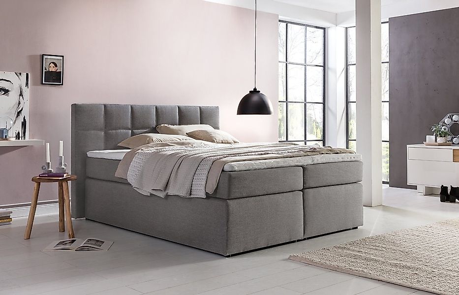 Möbelfreude Boxspringbett Boxspringbett Bea Hellgrau 160x200 günstig online kaufen