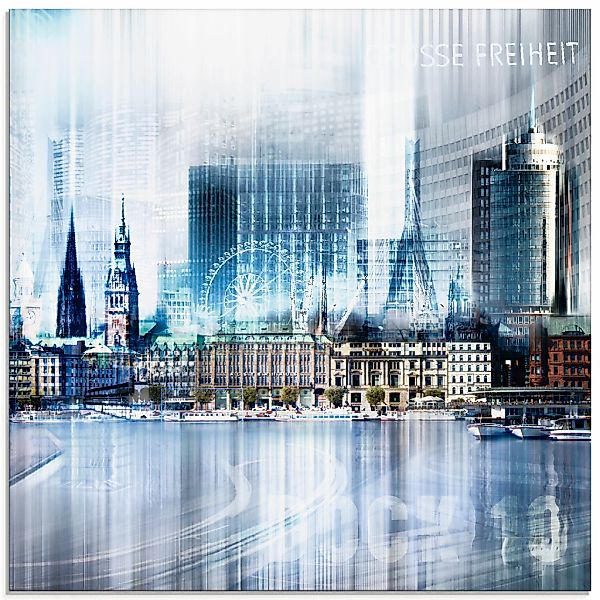 Artland Glasbild "Hamburg Abstrakte Collage", Deutschland, (1 St.), in vers günstig online kaufen