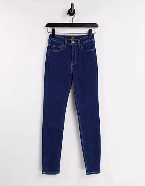 Lee – Scarlett – Jeans im engen Schnitt mit hoher Taille in dunkelblauer Wa günstig online kaufen