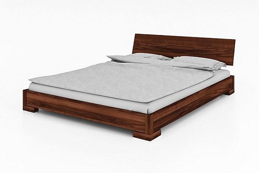 Natur24 Einzelbett Bett Bento 13 Wildeiche massiv 140x200 mit Holzkopfteil günstig online kaufen