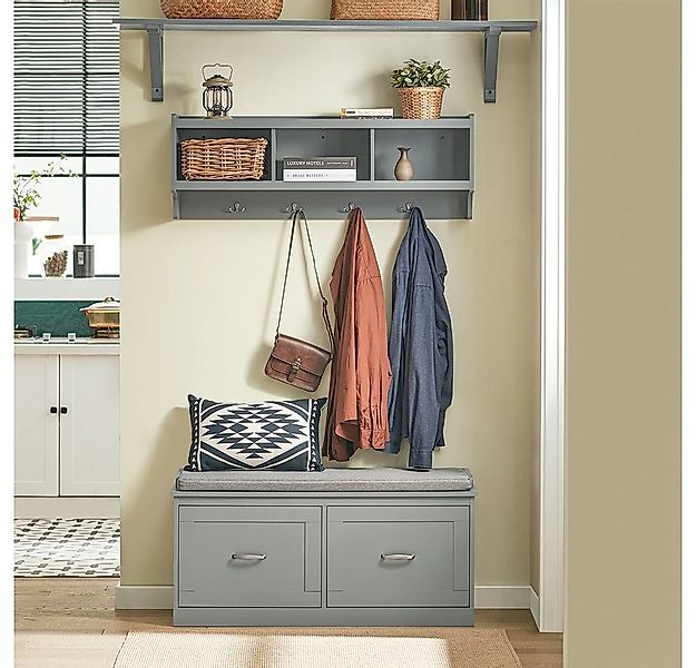 SoBuy Wandgarderobe FHK28, Wandgarderobe Flurgarderobe, Hängeregal mit 3 Fä günstig online kaufen