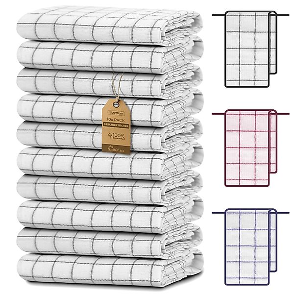 NatureMark Geschirrtuch 10er-Set Küchentücher 50x70cm, (Set, günstig online kaufen