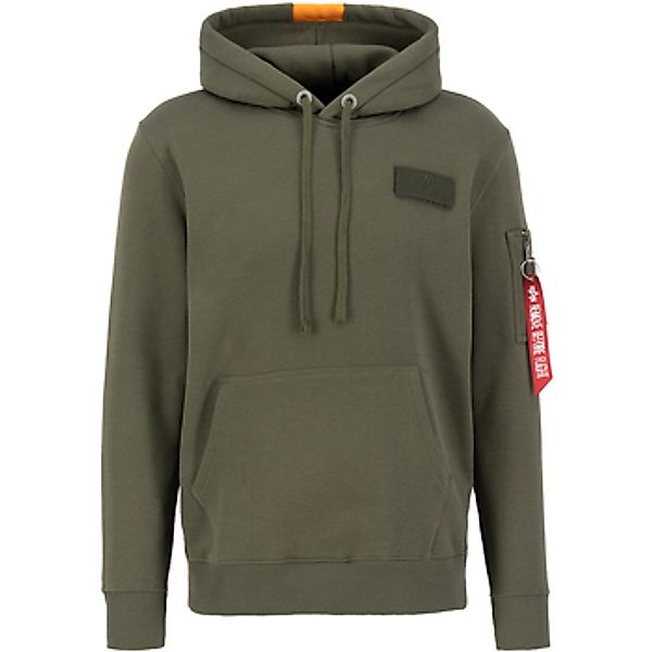 Alpha  Sweatshirt Red Stripe Hoodie - dark green günstig online kaufen