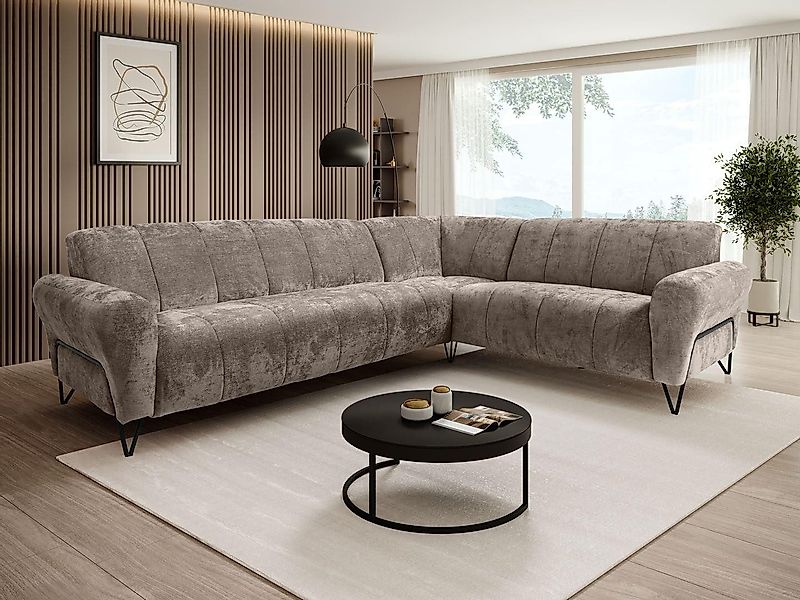 Beautysofa Ecksofa mit Metallbeine in schwarzer günstig online kaufen