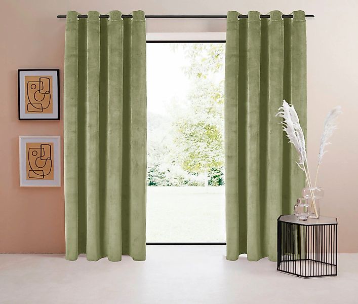 LeGer Home by Lena Gercke Vorhang "Samt Ladina" Ösen 1 Stk. tlg. blickdicht günstig online kaufen