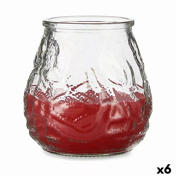 Kerze Geranie Rot Durchsichtig Glas Parafin 6 Stück (9 X 9,5 X 9 Cm) günstig online kaufen