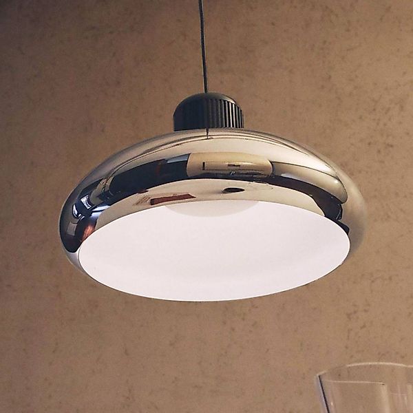 Stilnovo LED-Hängelampe Trepiù, chromfarben/schwarz, Ø 40 cm günstig online kaufen