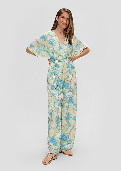 s.Oliver BLACK LABEL Overall Satin-Jumpsuit mit weitem Bein Bindegürtel günstig online kaufen