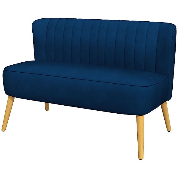 HOMCOM Sofa 2 Sitzer Couch, Kleine Loveseat mit Samt-Optik Modern Polsterso günstig online kaufen